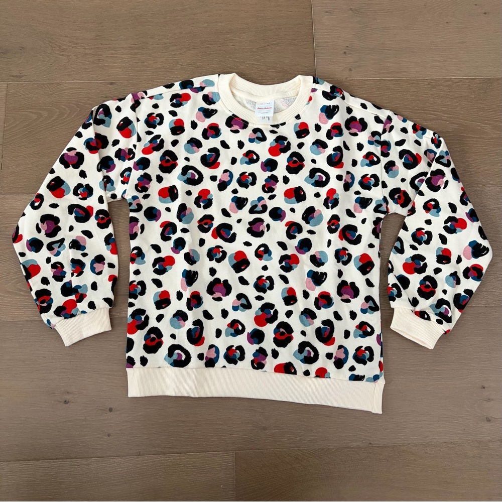 NEW Hanna French terry leopard-print sweatshirt sz 8